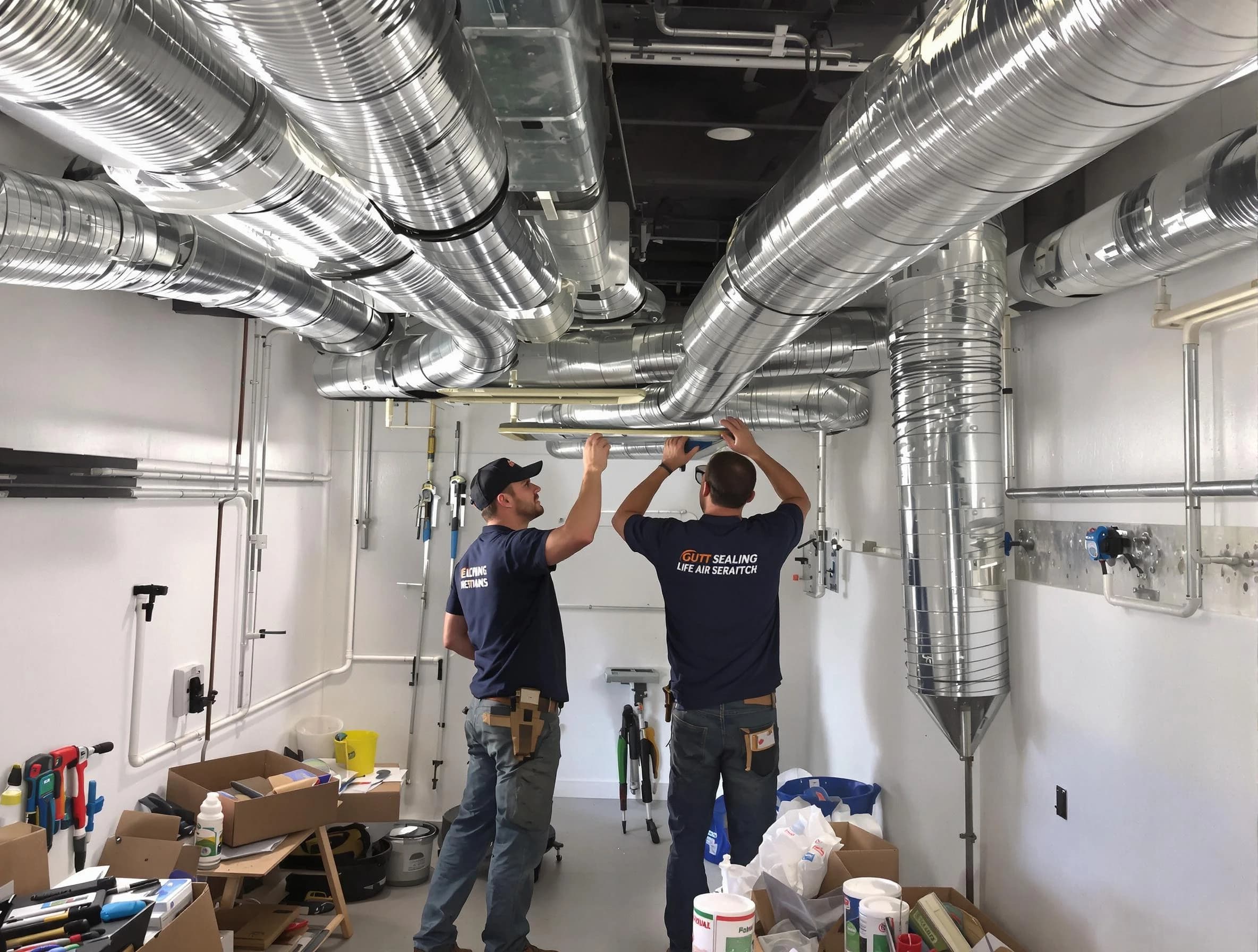 Ohio Air Duct Cleaning technician applying professional duct sealing solutions in Ohio