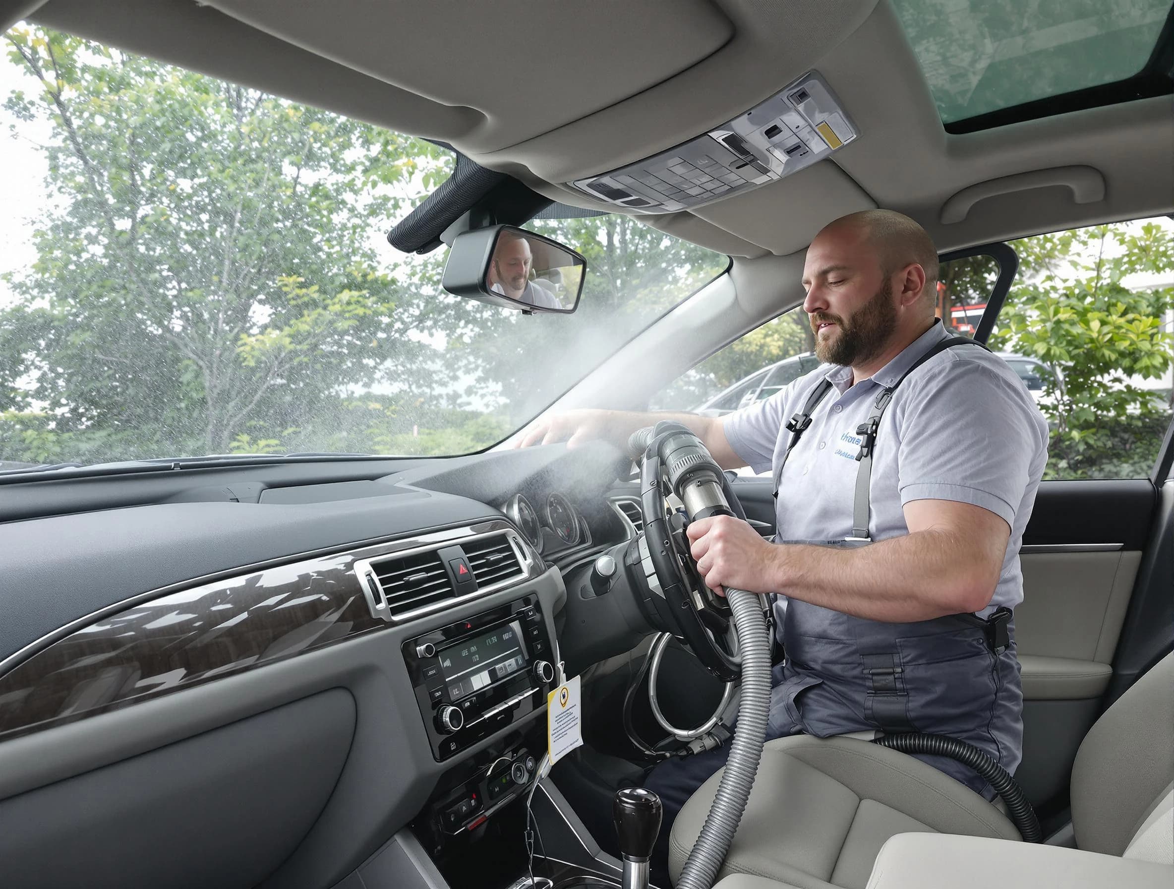 Ohio Air Duct Cleaning specialist performing professional car duct cleaning in Ohio