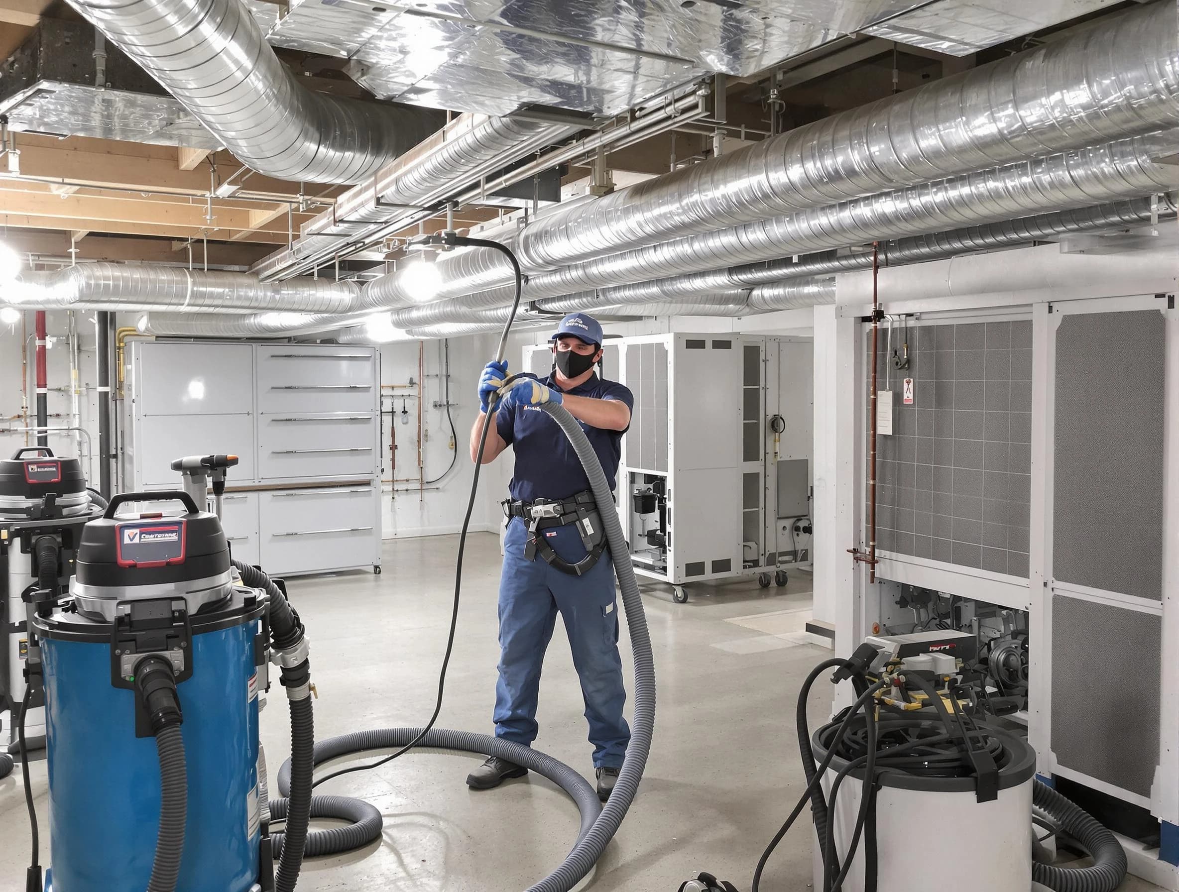 Ohio Air Duct Cleaning specialist performing thorough central air duct cleaning for improved system efficiency in Ohio