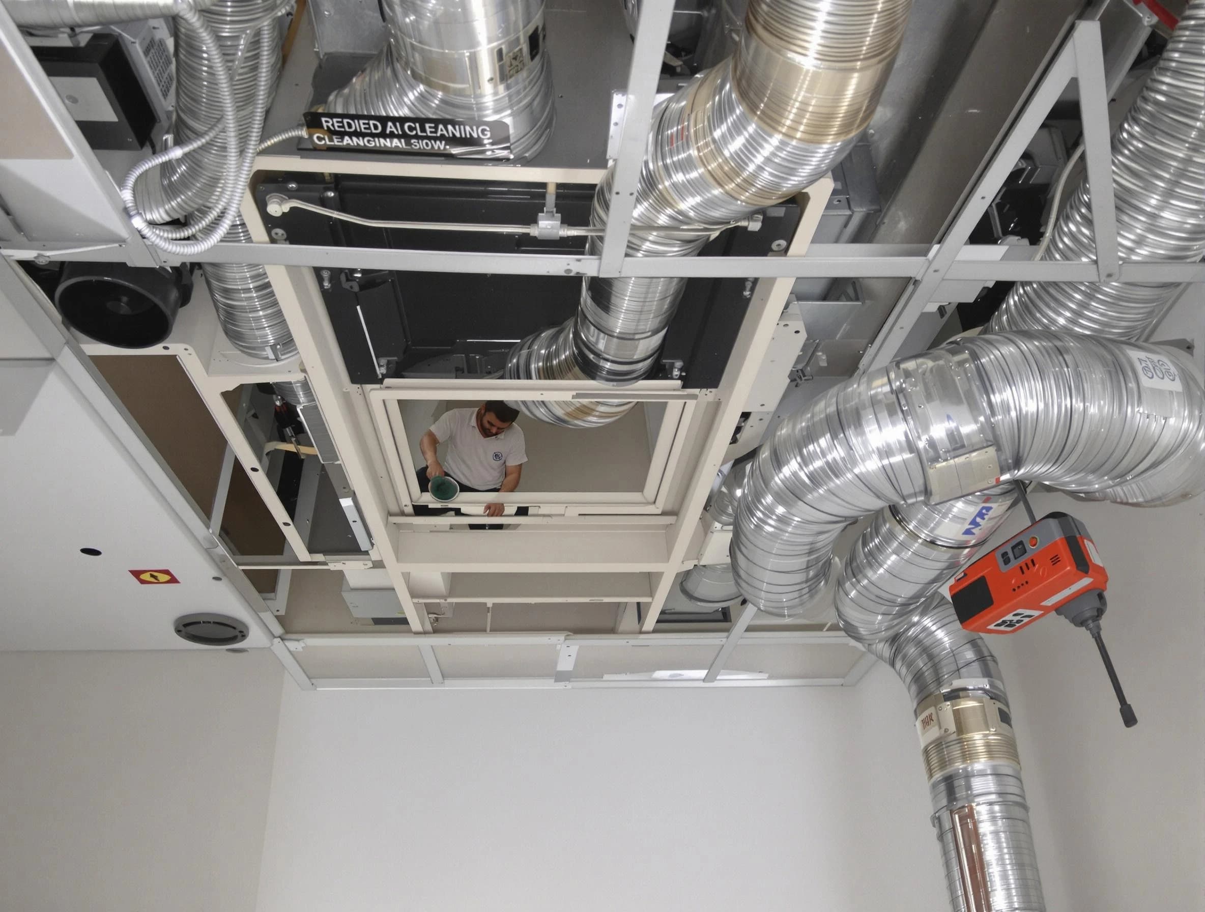 Ohio Air Duct Cleaning technician performing detailed central duct system cleaning in Ohio