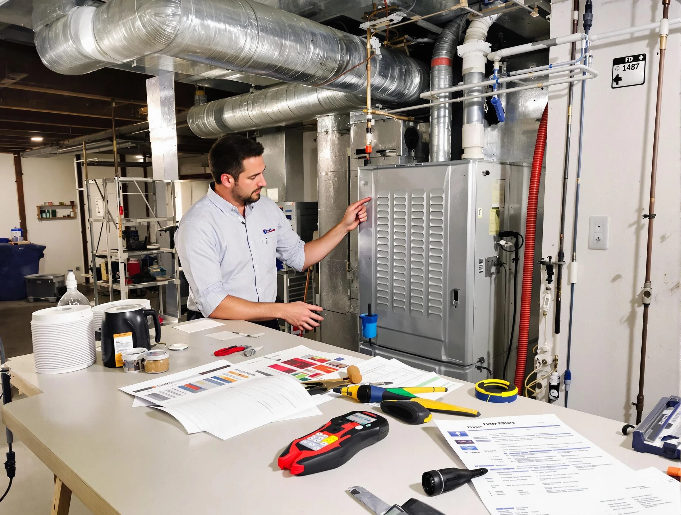 Ohio Air Duct Cleaning inspector conducting detailed filter system evaluation using professional diagnostic tools in Ohio