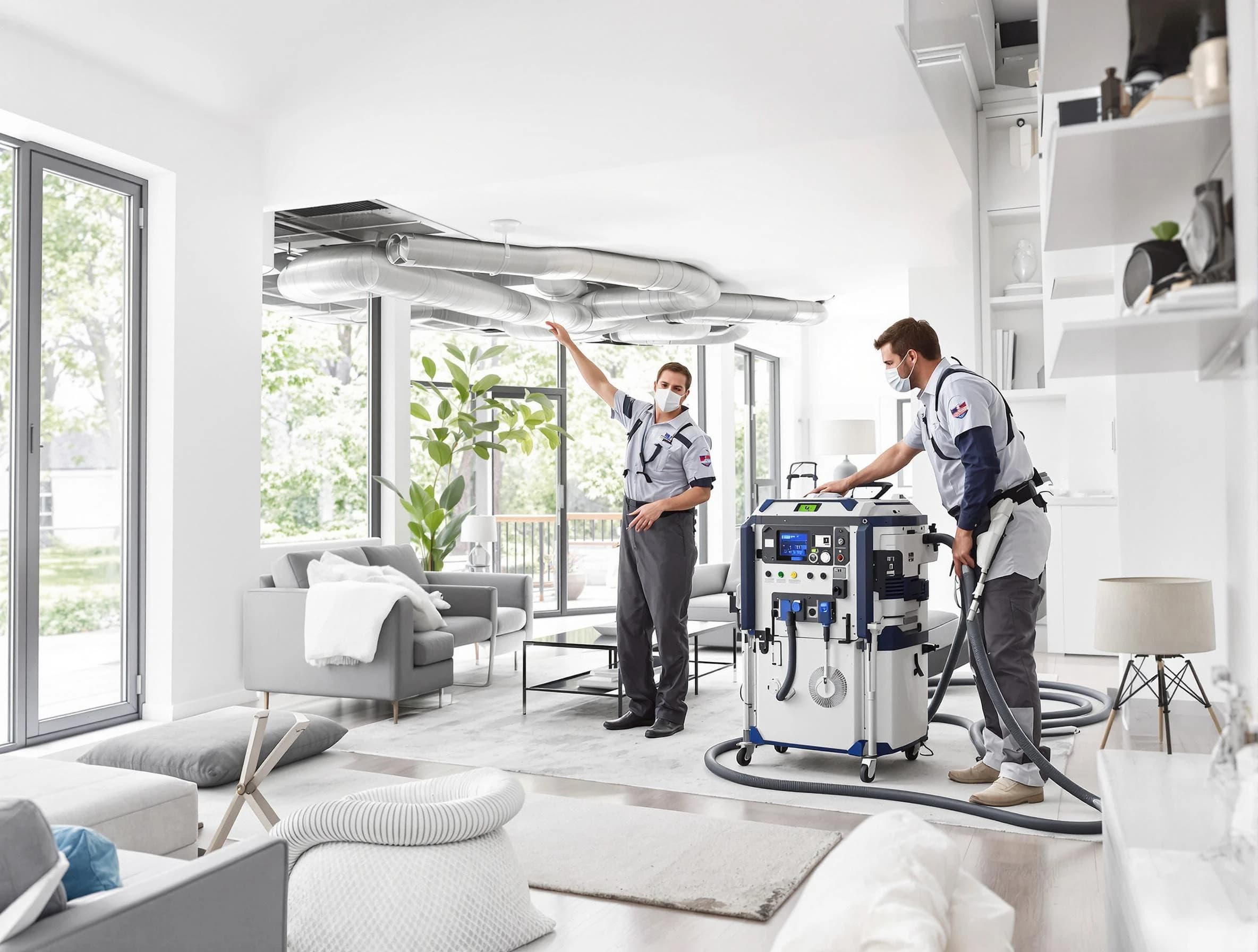 Ohio Air Duct Cleaning professional conducting pure air duct cleaning with state-of-the-art equipment in Ohio