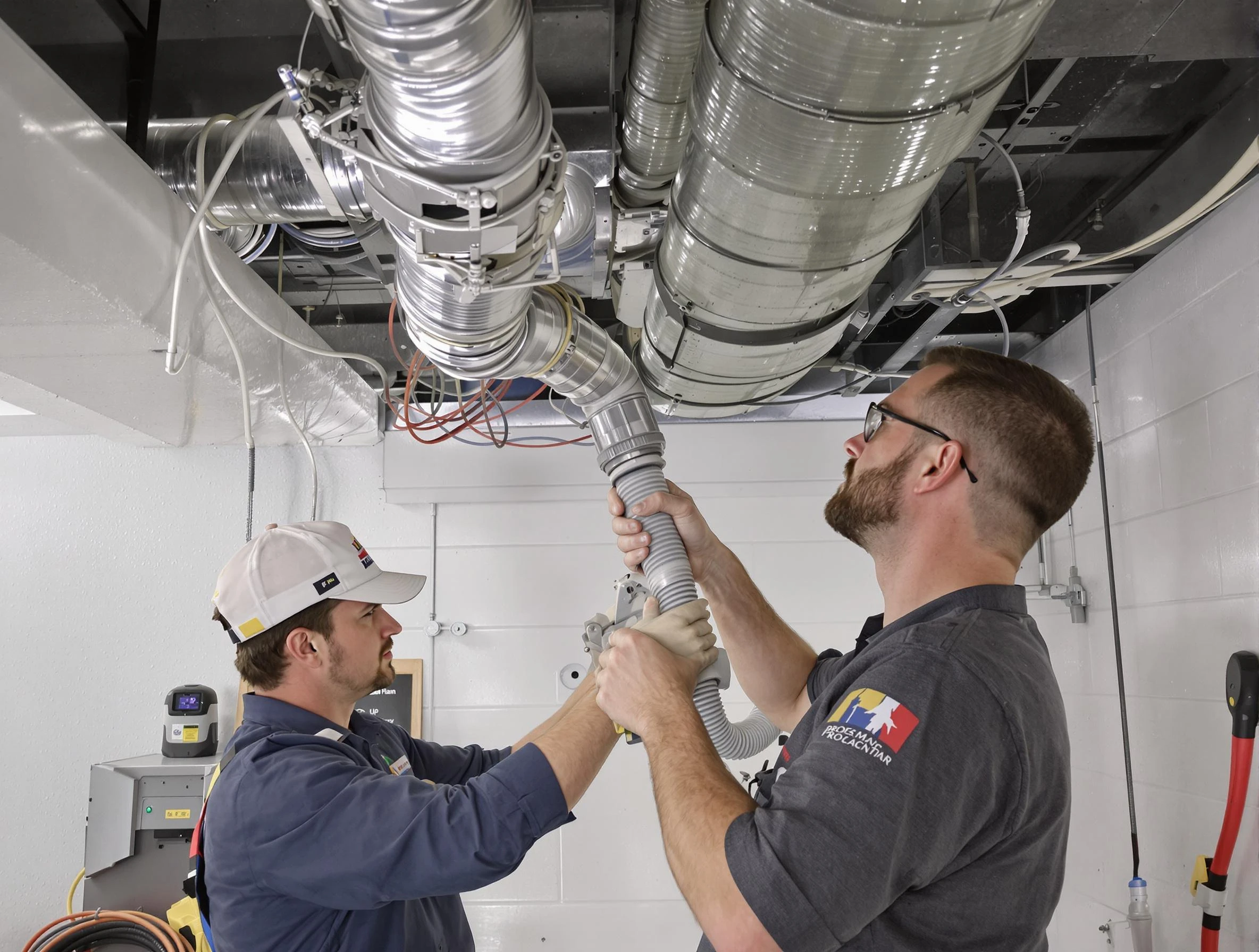 Ohio Air Duct Cleaning technician performing thorough AC duct cleaning in Ohio