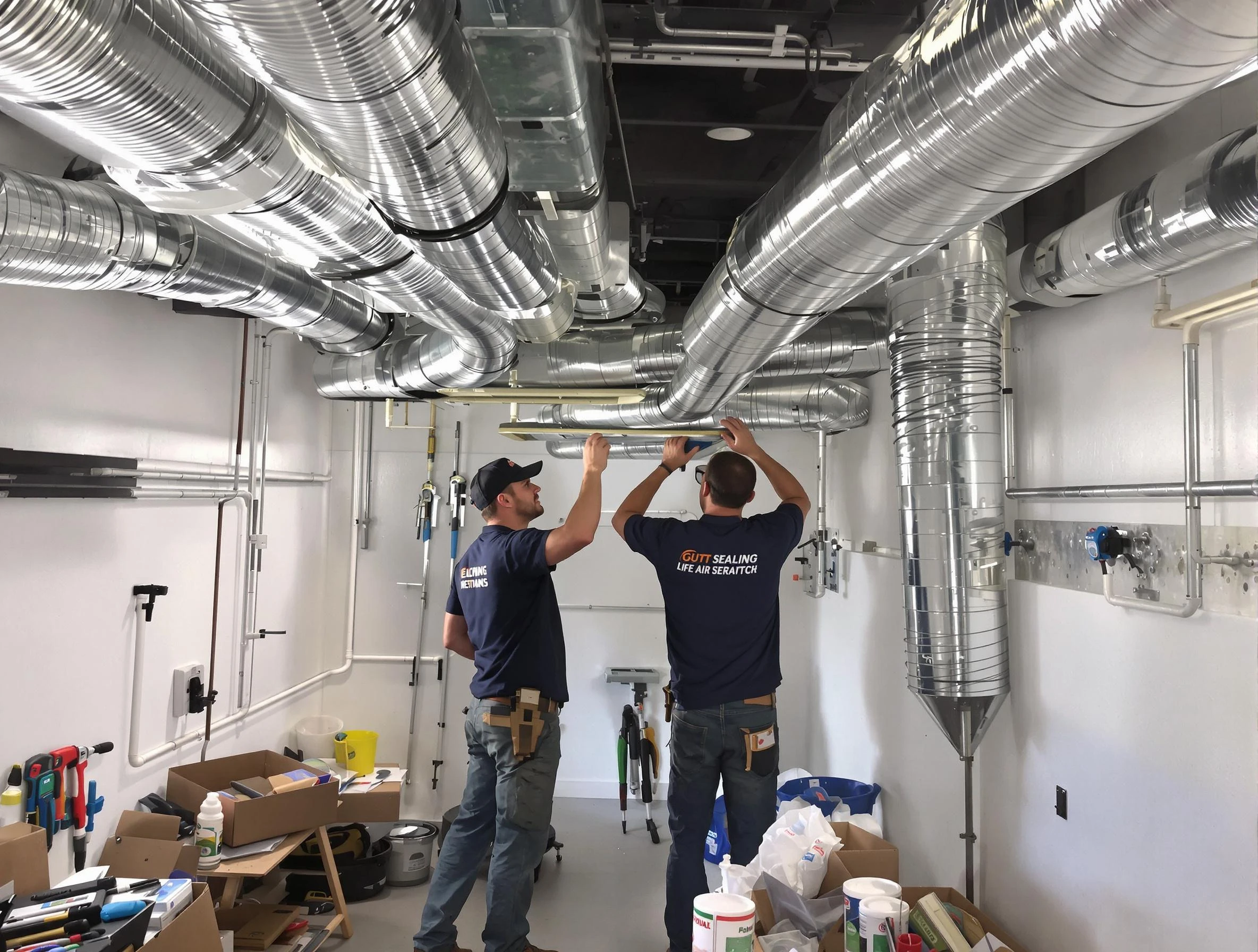 Ohio Air Duct Cleaning technician applying professional duct sealing solutions in Ohio