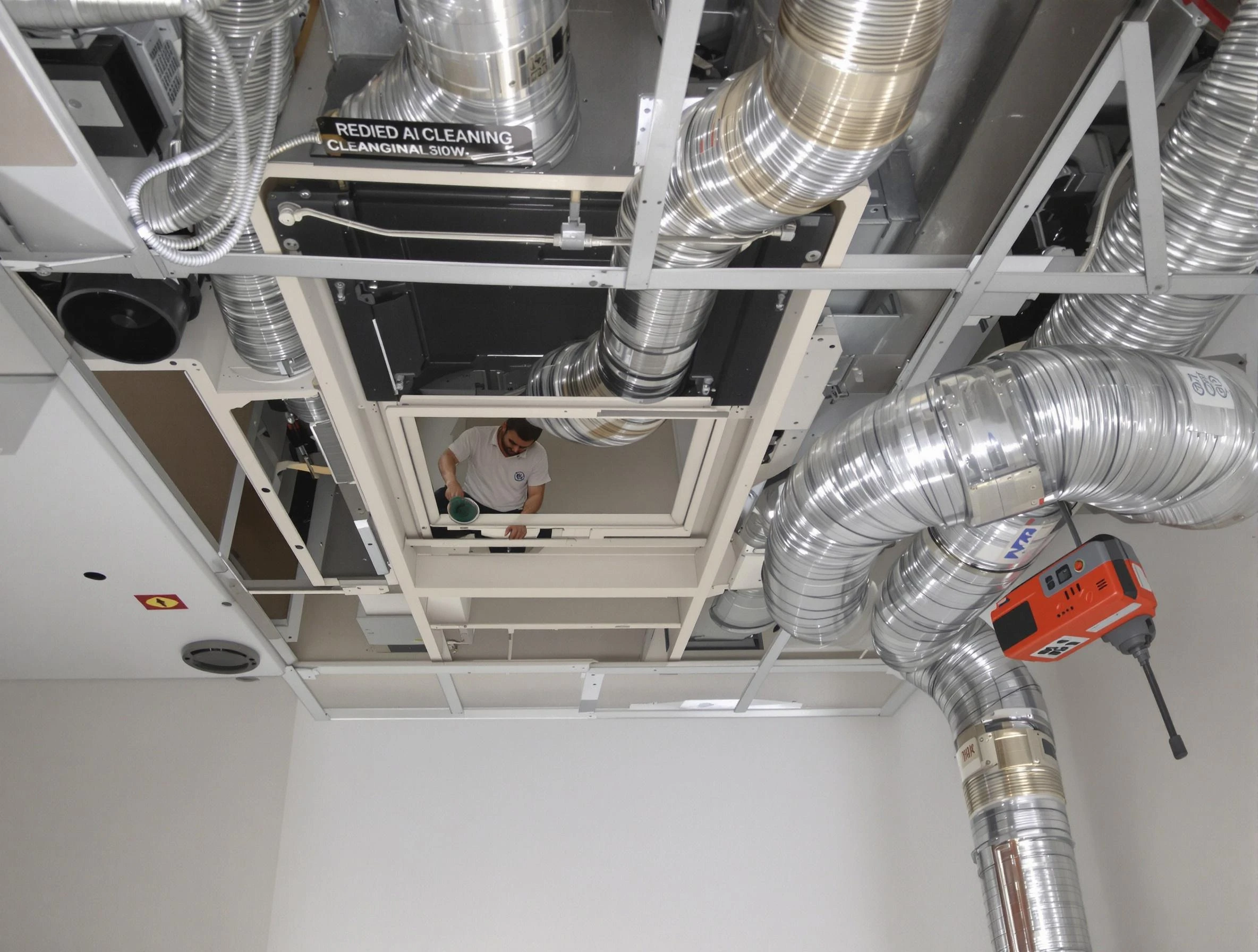Ohio Air Duct Cleaning technician performing detailed central duct system cleaning in Ohio